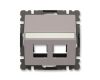 Zoni® kryt zásuvky dvojnásobný komunikační přímé s upevňovacím třmenem 5014T-A00418 244 greige ABB