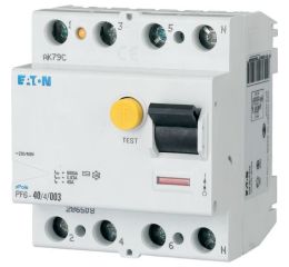 Proudový chránič 25A, PF6-25/4/003 30mA AC čtyřpólový Eaton 286504