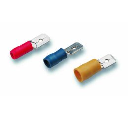 Lisovací plochý konektor rovný  1,5-2,5mm2 modrý, hrot 6,3x0,8mm, měděný cimco