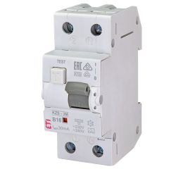Proudový chránič s jističem 16A, KZS-2M A B16/0,03 10kA 30mA A ETI 002173204