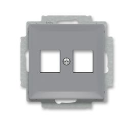 Zoni® kryt zásuvky komunikační přímé (2x) s kovovým upevňovacím třmenem 5014T-A02018 241 šedá ABB