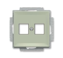 Zoni® kryt zásuvky komunikační přímé (2x) s kovovým upevňovacím třmenem 5014T-A02018 243 olivová ABB