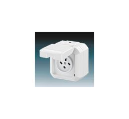 Variant+ zásuvka jednonásobná IP54 s víčkem, popisovým polem, uspořádání kontaktů L 5515N-C05526 B bílá ABB