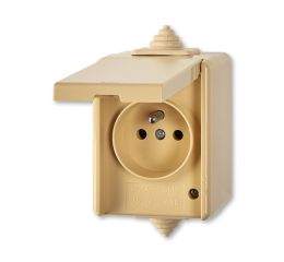Praktik zásuvka 5518-2969 D zásuvka jednonásobná pro průběžnou montáž, IP44, béžová, ABB