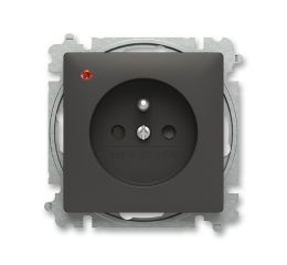 Zoni® zásuvka jednonásobná s clonkami a ochranou před přepětím 6699T-A06657 237 matná černá ABB