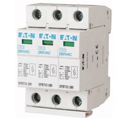 Svodič přepětí třídy SPBT12-280/3, T1+T2 (B+C), 3pól sada pro TN-C, EATON 158330