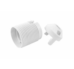 Objímka plastová E27, typ: 81 (1352-13400) - bílá, s vnějším závitem, s čepičkou 1000271 e