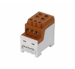 Blok pro rozdělení fází UVB 200 L B, 1pól., 200A, 1000V, hnědý, na DIN 1006067 eleman