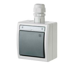 ATLAS IP65 Přepínač křížový č.7 s vývodkou M20, na povrch, šedý typ 19180 famatel