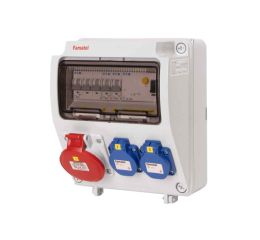 Zásuvková skříň IP54 2x230V/16A, 1x400V/16A/5p s jištěním 2xPL7-B16/1, 1xPL7-B16/3 a proudových chráničem PF7-40/4/003-A 245x215x155mm Famatel ZSF20100000.1 /3957