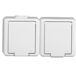 Zásuvka JANTAR 230V dvojnásobná SCHUCKO norma ZA-27 krytí IP44 bílá GXNP010