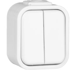 URAN vypínač č.6+6 GXNP019 přepínač střídavý dvojitý, IP44, bílá, Greenlux