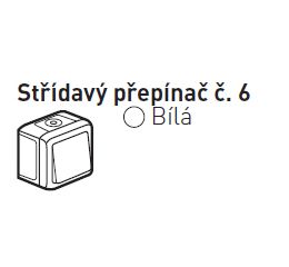 Forix vypínač č.6 bílý schodišťový 782363 vodotěsný Legrand