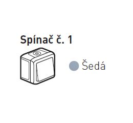 Forix vypínač č.1 šedý jednopólový 782380 vodotěsná Legrand