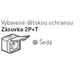 Forix zásuvka 2P+T šedá 782395 vodotěsný Legrand