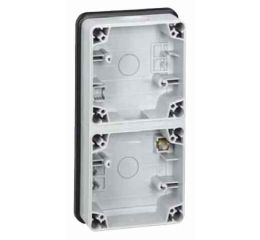 PLEXO 66 krabice pro 2 přístroje svislá šedá typ 90492 IP66 Legrand