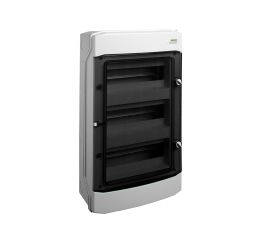 Rozvodnice 36-modulů na omítku 3x12M IP65 PHS 36T plastové průhledné dveře Noark 101496