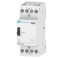 Instalační stykač 25A RSI-25-40-X230-M 4NO 230V AC/DC s manuálním ovládáním OEZ:43166