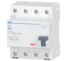 Proudový chránič 63A, LFE-63-4-030A 30mA A čtyřpólový OEZ:46401