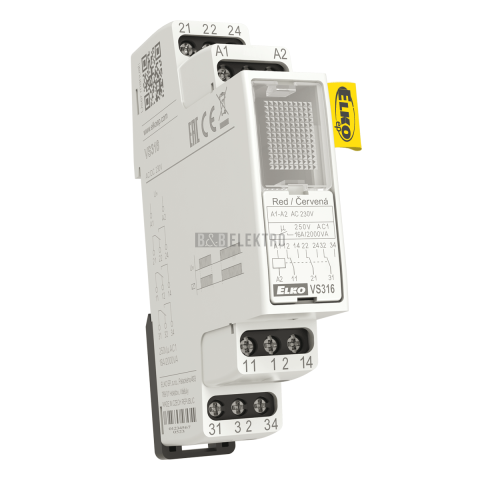 Elko VS316/230 -červená Pomocné relé AC 230V