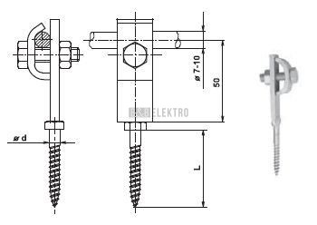podpěra ved. na hmoždinku nerez  (PV 1h N)