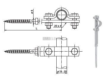 držák jímače a trub.do dřeva nerez  (DJD N)