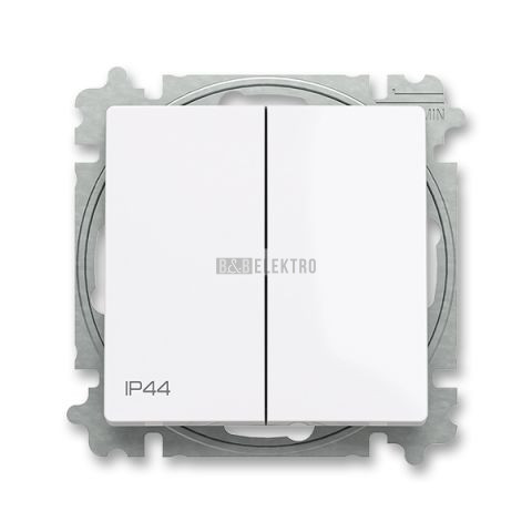 Zoni® vypínač dvojitý schodišťový, řazení č.6+6, krytí IP44 3559T-A52940 500 bílá ABB