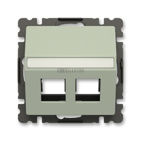 Zoni® kryt zásuvky dvojnásobný komunikační přímé s upevňovacím třmenem 5014T-A00418 243 olivová ABB