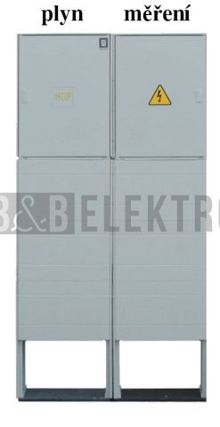 Sestava HELGA 2C-N (APZ+ER212) plynoměrová a elektroměrová skříň pro ČEZ, E.ON v pilíři