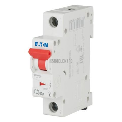 Jistič   10A,  PL7-10/1/D (10kA) Eaton 262714