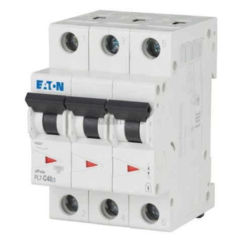 Jistič   40A,  PL7-40/3/C  (10kA) Eaton 263413
