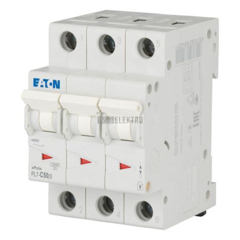 Jistič   50A,  PL7-50/3/C  (10kA) Eaton 263414