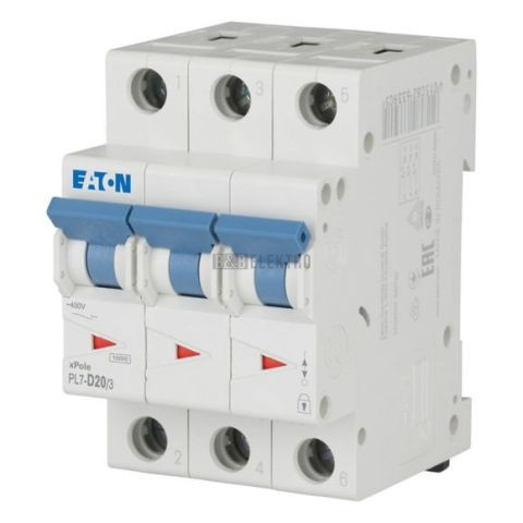 Jistič   20A,  PL7-20/3/D  (10kA) Eaton 263422