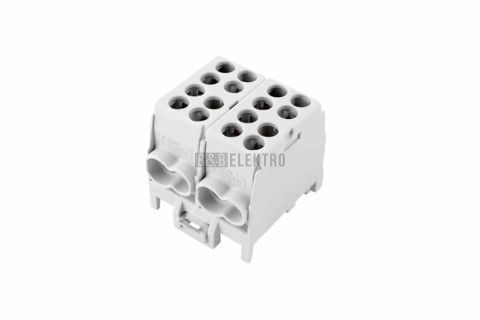 Svorkovnice rozbočovací HLAK 25 2/4 S, 100A, 2pól., AL/CU, IP20, šedá, na DIN /2080213 100