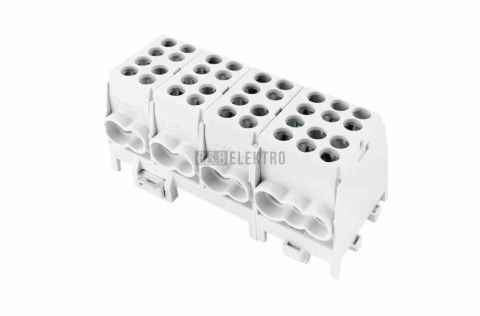 Svorkovnice rozbočovací HLAK 25 4/10 GR-S, 100A, 4pól., AL/CU, IP20, 4xŠ, na DIN /2080427 1000378 eleman