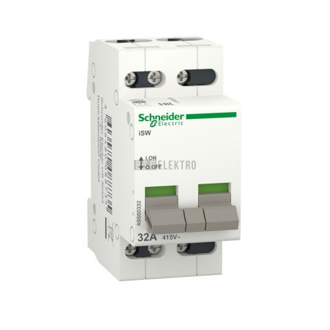 Vypínač iSW 3P 32A 380/415V Acti9 velikost 2 moduly SCHNEIDER A9S60332